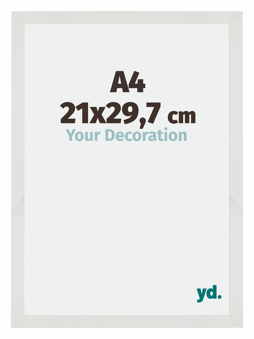 Mura MDF Cornice 21x29 7cm Bianco Opaco Davanti Dimensione | Yourdecoration.it