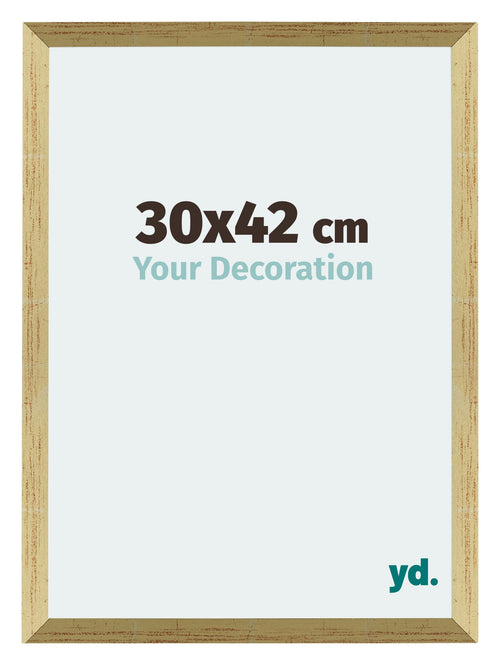 Mura MDF Cornice 30x42cm Oro Lucido Davanti Dimensione | Yourdecoration.it
