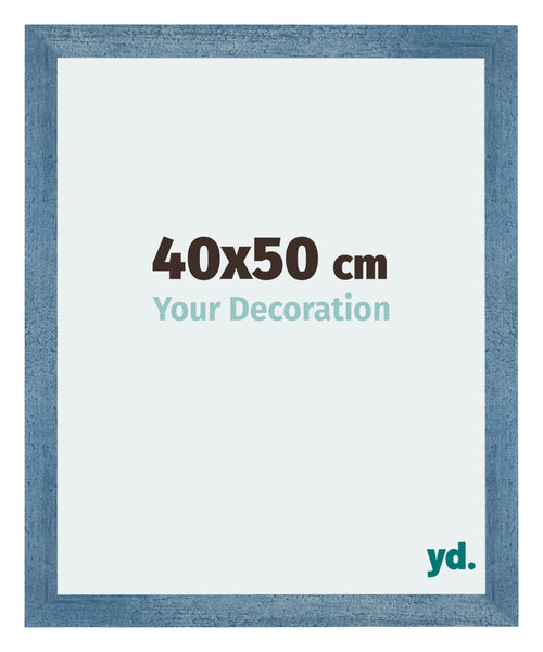 Mura MDF Cornice 40x50cm Blu Acceso Spazzato Davanti Dimensione | Yourdecoration.it