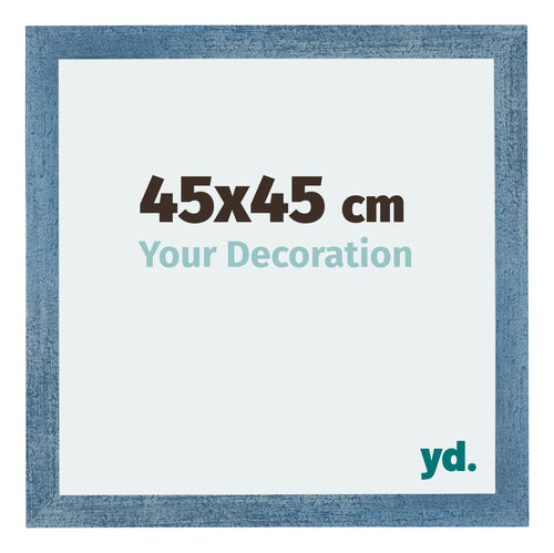 Mura MDF Cornice 45x45cm Blu Acceso Spazzato Davanti Dimensione | Yourdecoration.it