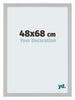 Mura MDF Cornice 48x68cm Argento Lucido Vintage Davanti Obliquo | Yourdecoration.it