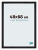 Mura MDF Cornice 48x68cm Grana Di Legno Nero Davanti Obliquo | Yourdecoration.it