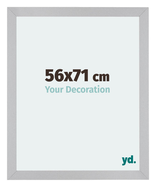 Mura MDF Cornice 56x71cm Argento Opaco Davanti Dimensione | Yourdecoration.it
