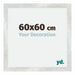 Mura MDF Cornice 60x60cm Argento Lucido Vintage Davanti Dimensione | Yourdecoration.it