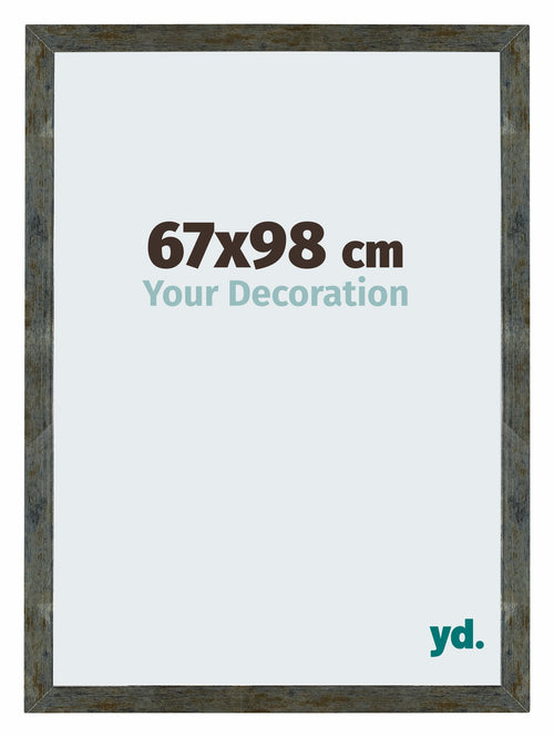 Mura MDF Cornice 67x98cm Blu Oro Fondente Davanti Dimensione | Yourdecoration.it