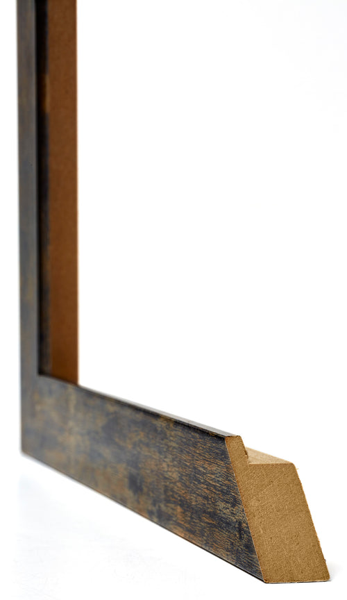 Mura MDF Cornice 67x98cm Blu Oro Fondente Dettaglio Intersezione | Yourdecoration.it