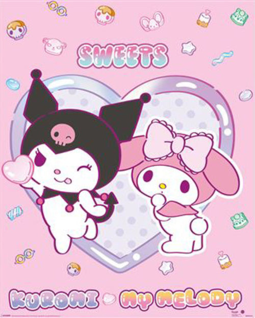 Poster Sanrio Kuromi My Melody Sweets 40x50cm MPP2501459 | Yourdecoration.it