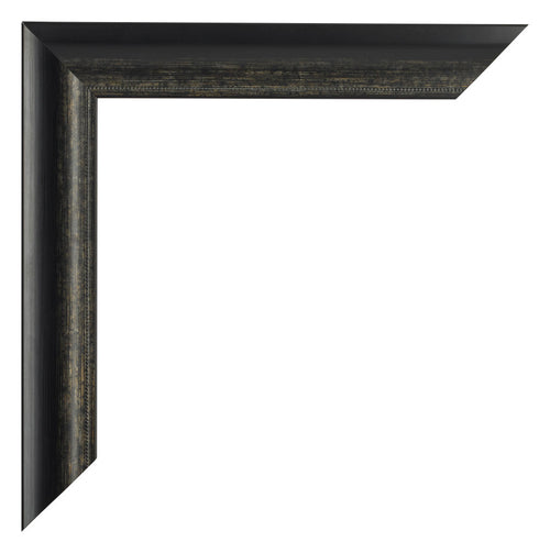 Sheffield Legna Cornice 50x70cm Nero Oro Spazzato Dettaglio Angolo | Yourdecoration.it