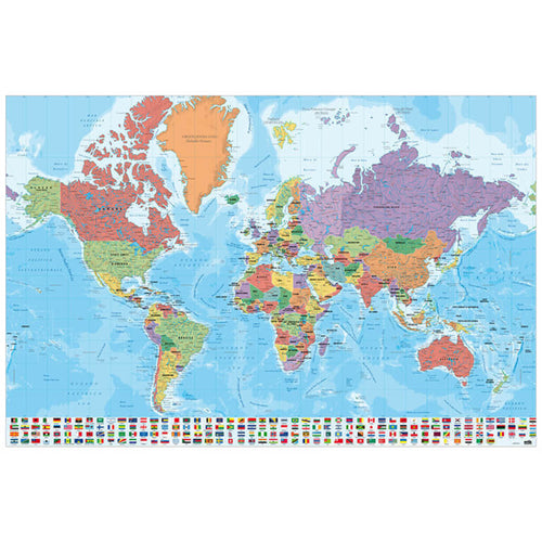 Grupo Erik GPE5127 Map World Ita Physical Politic Poster 91,5X61cm | Yourdecoration.it