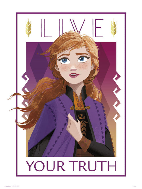 grupo erik frozen live your truth stampa artistica 30x40cm | Yourdecoration.it