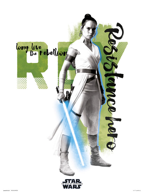 grupo erik star wars episode ix rey resistance hero stampa artistica 30x40cm | Yourdecoration.it