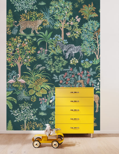 komar_vlies_carta da parati_INX4_055_Happy_Jungle_ambiente | Yourdecoration.it