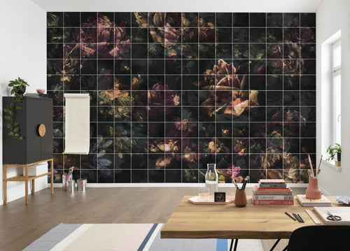 komar_vlies_carta da parati_INX8_080_Tiles_Flowers_ambiente | Yourdecoration.it