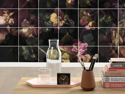 komar_vlies_carta da parati_INX8_080_Tiles_Flowers_details | Yourdecoration.it