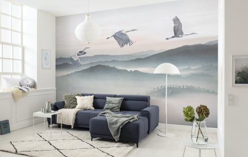 komar_vlies_carta da parati_INX8_083_Mystic_Cranes_ambiente | Yourdecoration.it