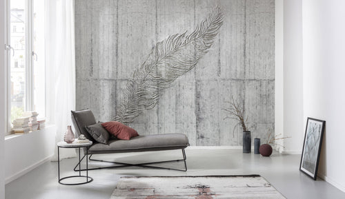 komar_vlies_carta da parati_x7_1023_concrete_feather_ambiente | Yourdecoration.it