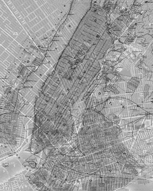 P033 Vd2 Komar Nyc Map Carta Da Parati In Tessuto Non Tessuto 200X250cm 2 Strisce | Yourdecoration.it