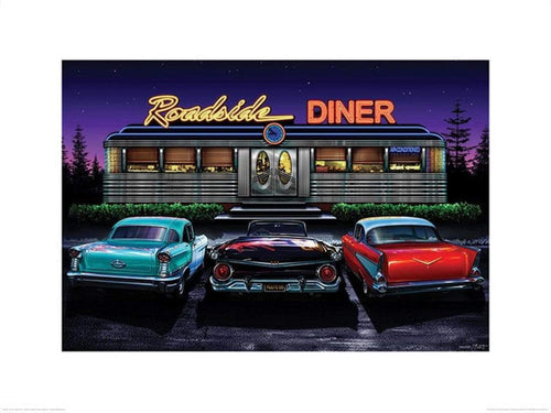 pyramid ppr40290 roadside diner helen flint stampa artistica 60x80cm | Yourdecoration.it