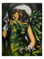Stampa d arte Tamara De Lempicka Donna Vestita In Verde 60x80cm TDL 17 | Yourdecoration.it