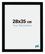 Mura MDF Cornice 28x35cm Nero Lucente Davanti Dimensione | Yourdecoration.it