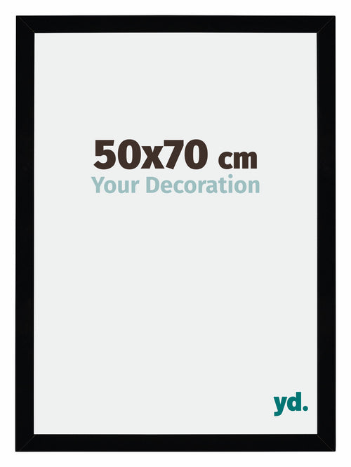 Mura MDF Cornice 50x70cm Nero Lucente Davanti Dimensione | Yourdecoration.it