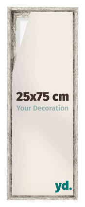 Lyon MDF Cornice a Cassetta 25x75cm Bianco Vintage Davanti Dimensione | Yourdecoration.it