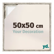 Lyon MDF Cornice a Cassetta 50x50cm Bianco Vintage Davanti Dimensione | Yourdecoration.it