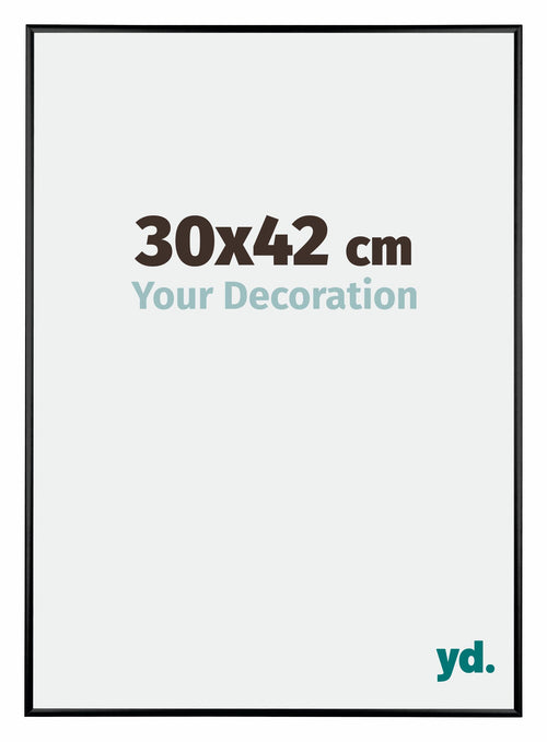Austin Alluminio Cornice 30x42cm Nero Lucente Davanti Dimensione | Yourdecoration.it