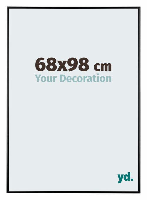 Austin Alluminio Cornice 68x98cm Nero Lucente Davanti Dimensione | Yourdecoration.it