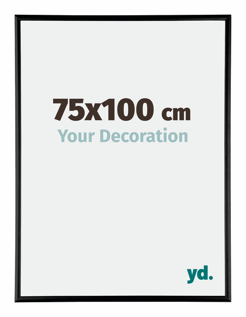 Austin Alluminio Cornice 75x100cm Nero Lucente Davanti Dimensione | Yourdecoration.it