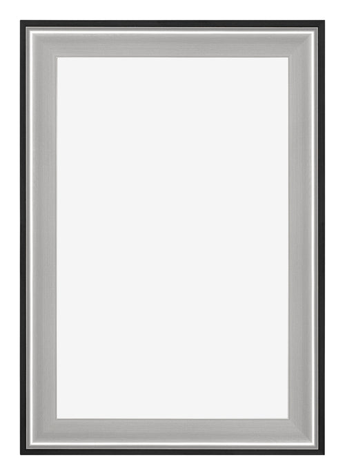 Birmingham Legna Cornice 60x90cm Nero Argento Lucido Davanti | Yourdecoration.it