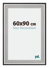 Birmingham Legna Cornice 60x90cm Nero Argento Lucido Dimensione | Yourdecoration.it