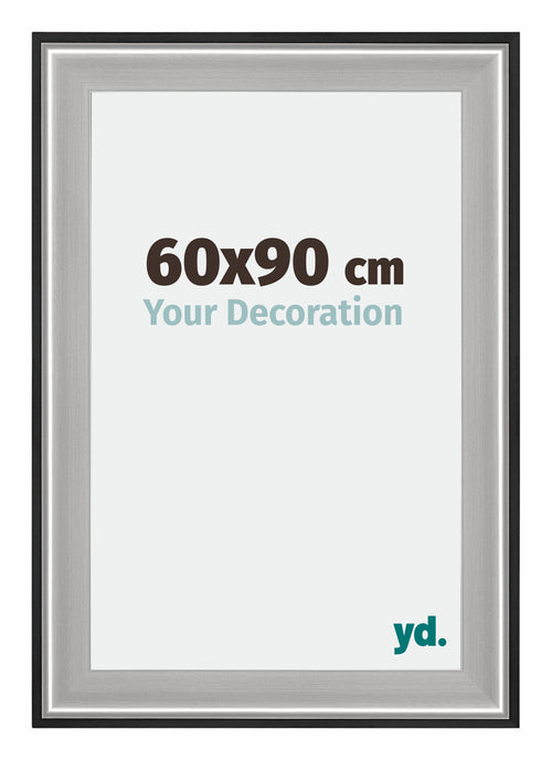 Birmingham Legna Cornice 60x90cm Nero Argento Lucido Dimensione | Yourdecoration.it