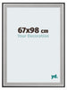 Birmingham Legno Cornice 67x98cm Nero Argento Lucido Davanti Dimensione | Yourdecoration.it