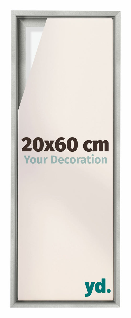 Lyon MDF Cornice a Cassetta 20x60cm Argento Opaco Davanti Dimensione | Yourdecoration.it