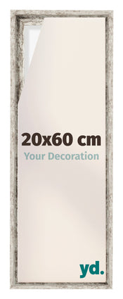 Lyon MDF Cornice a Cassetta 20x60cm Bianco Vintage Davanti Dimensione | Yourdecoration.it