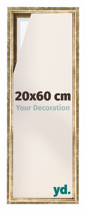 Lyon MDF Cornice a Cassetta 20x60cm Oro Antico Davanti Dimensione | Yourdecoration.it
