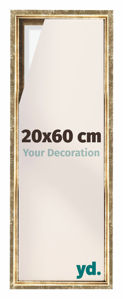 Lyon MDF Cornice a Cassetta 20x60cm Oro Antico Davanti Dimensione | Yourdecoration.it