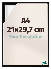 Lyon MDF Cornice a Cassetta 21x29 7cm A4 Nero Opaco Davanti Dimensione | Yourdecoration.it