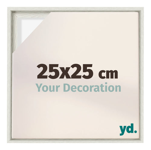 Lyon MDF Cornice a Cassetta 25x25cm White Wash Davanti Dimensione | Yourdecoration.it