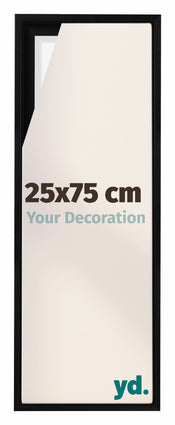 Lyon MDF Cornice a Cassetta 25x75cm Nero Opaco Davanti Dimensione | Yourdecoration.it