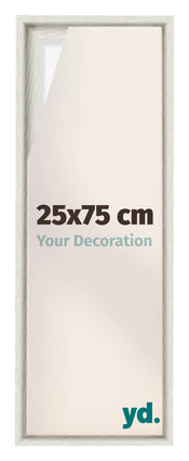 Lyon MDF Cornice a Cassetta 25x75cm White Wash Davanti Dimensione | Yourdecoration.it