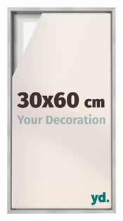 Lyon MDF Cornice a Cassetta 30x60cm Argento Opaco Davanti Dimensione | Yourdecoration.it