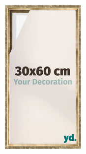 Lyon MDF Cornice a Cassetta 30x60cm Oro Antico Davanti Dimensione | Yourdecoration.it