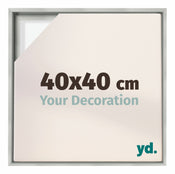 Lyon MDF Cornice a Cassetta 40x40cm Argento Opaco Davanti Dimensione | Yourdecoration.it