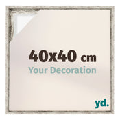 Lyon MDF Cornice a Cassetta 40x40cm Bianco Vintage Davanti Dimensione | Yourdecoration.it