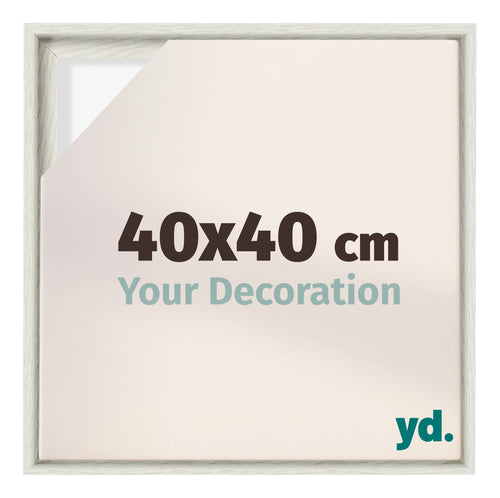 Lyon MDF Cornice a Cassetta 40x40cm White Wash Davanti Dimensione | Yourdecoration.it