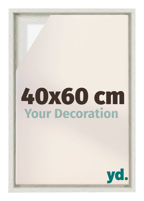 Lyon MDF Cornice a Cassetta 40x60cm White Wash Davanti Dimensione | Yourdecoration.it