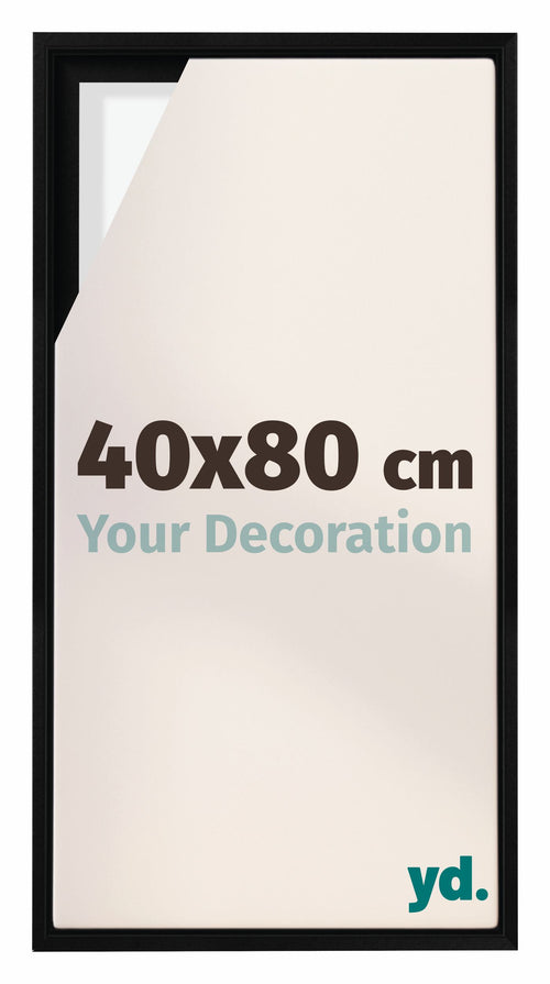 Lyon MDF Cornice a Cassetta 40x80cm Nero Opaco Davanti Dimensione | Yourdecoration.it