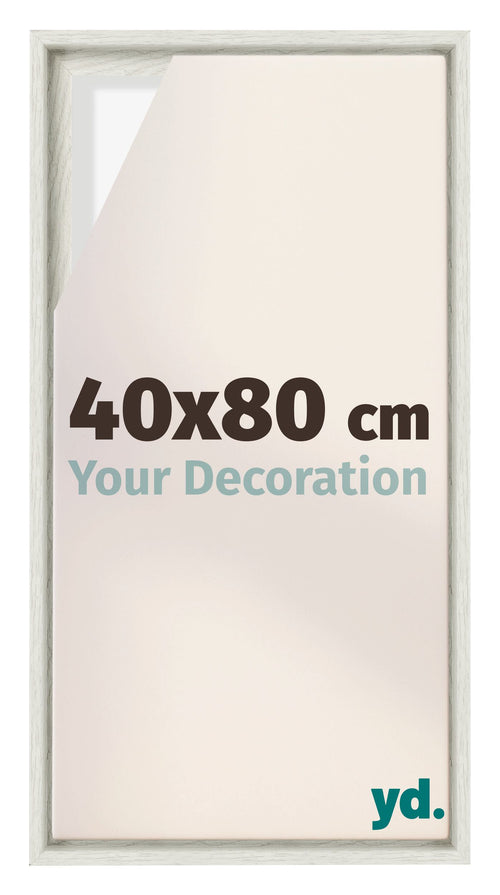 Lyon MDF Cornice a Cassetta 40x80cm White Wash Davanti Dimensione | Yourdecoration.it